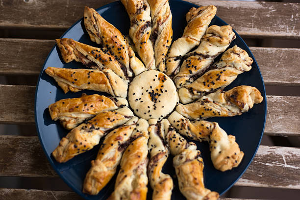 Homemade Puff Pastry Tarte Soleil Appetizer Overhead