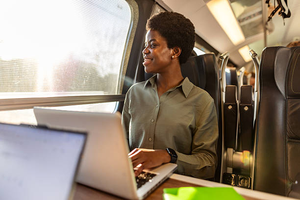 istock Professional Woman Working on Laptop During Travel on a Train 2249099670