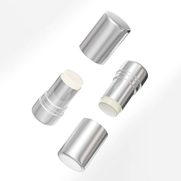 istock Luxury Rotating Solid Cream Tube mockup, metallic foundation Stick packaging, silver electroplating makeup twist up tube packaging, close cap Sunscreen Stick Tubes, Cylindrical Deodorant Packaging 2249117951