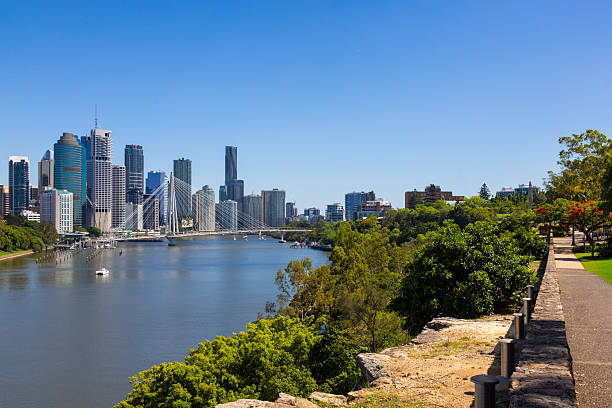 Beautiful day in Brisbane from the cliffs of Kangaroo Point