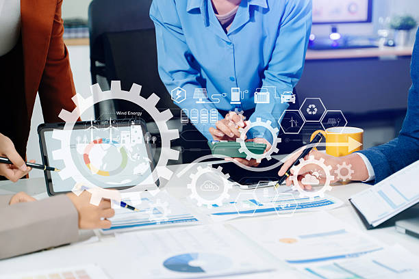 istock Business team working virtual modern smartphone to reduce CO2 emissions carbon footprint climate change to limit global warming. 2249124111