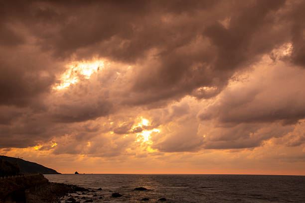 Amami Oshima Japan's creative and beautiful winter sky and sea.