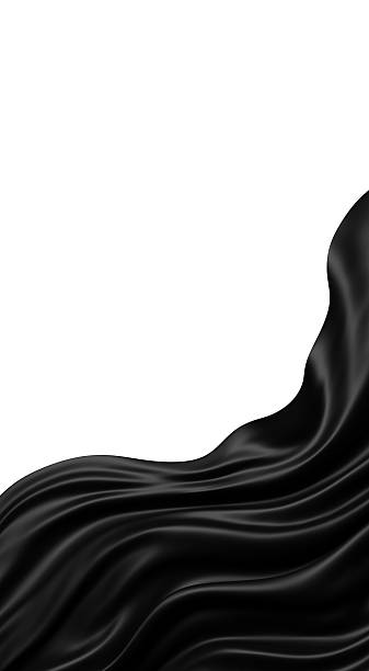 istock Luxury black fabric isolated on white background with copy space 3D render 2249128831