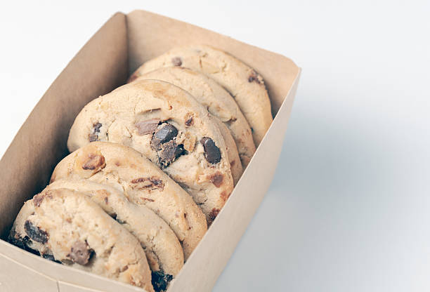 istock A box of cookies with chocolate chips arranged in a row 2249131135