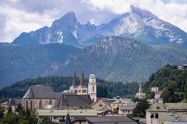 city centre of Berchtesgaden with Watzmann