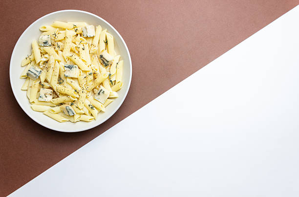 Pasta with blue cheese. Healthy eating. Vegetarian food.
