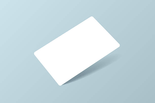 istock A business card with rounded corners, a gift card or a credit card on a light blue background. 2249144687