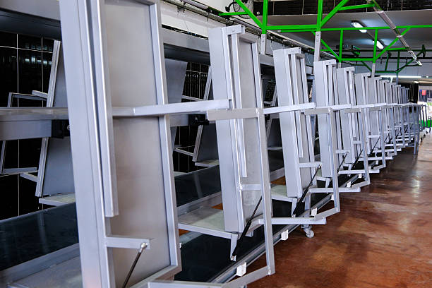 istock Metal panels hanging on a Conveyor line in a Production unit. 2249145128