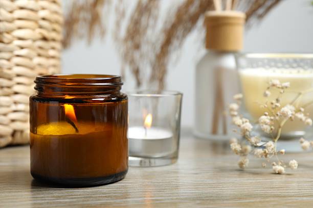 istock Close-up of aromamic candle burning on the table 2249149587