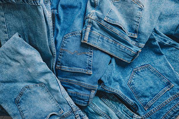 istock A Creative Arrangement of Various Denim Jeans Showcasing Different Textures, Styles, and Shades of Blue in a Stylish Composition 2249154886