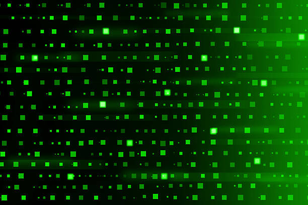 Vibrant green glow and square grid evoke digital technology, data, and modern cyber ambiance style.