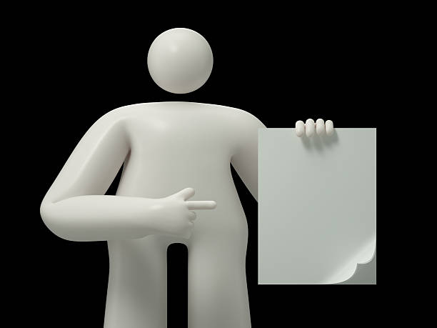 istock Man in business attire holds a blank paper 2249161907