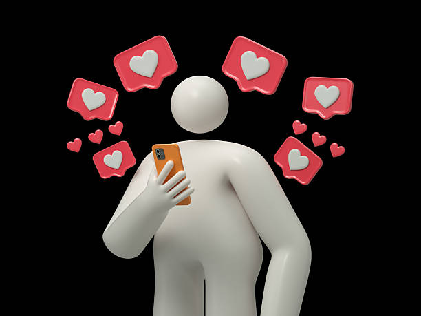 istock Man on phone surrounded by heart symbols 2249161965
