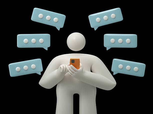 istock Man on phone surrounded by heart symbols 2249161968