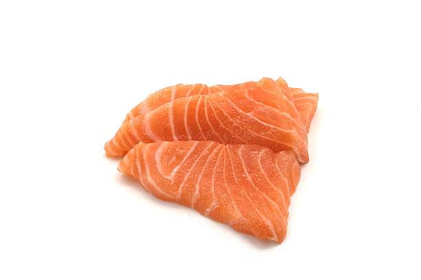 istock Sashimi made from salmon on a white background. Japanese style food. 2249164669