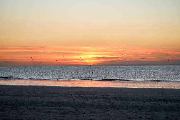 istock Sunset on the Atlantic coast. Reflections in the water in pastel tones. 2249167382