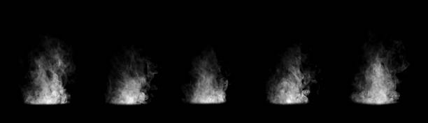 istock White smoke rising on a black background, creating a dramatic vapor effect ideal for overlays, special effects, film production, design elements, and creative visual compositions in digital artwork. 2249173465