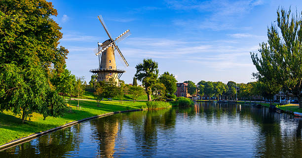 istock Windmill along a Canal in Alkmaar, Netherlands 2249173506