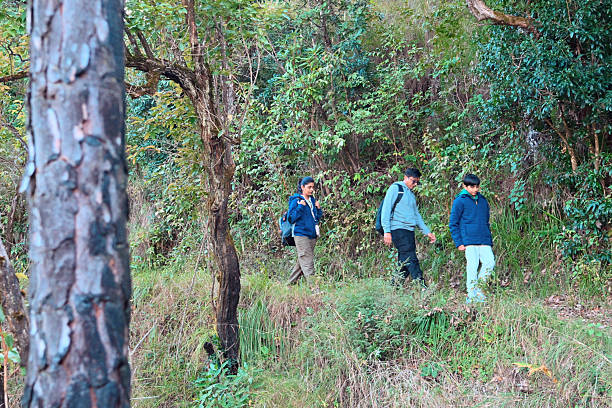 istock Family walking through forested Slope in Uttarakhand, India 2249173863