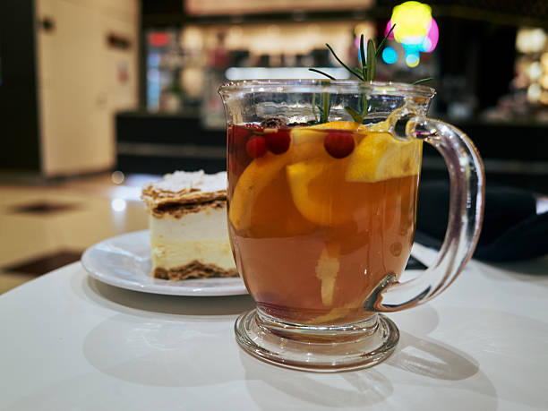 istock Midafternoon relaxation featuring citrus tea and sweet layered pastry 2249179303