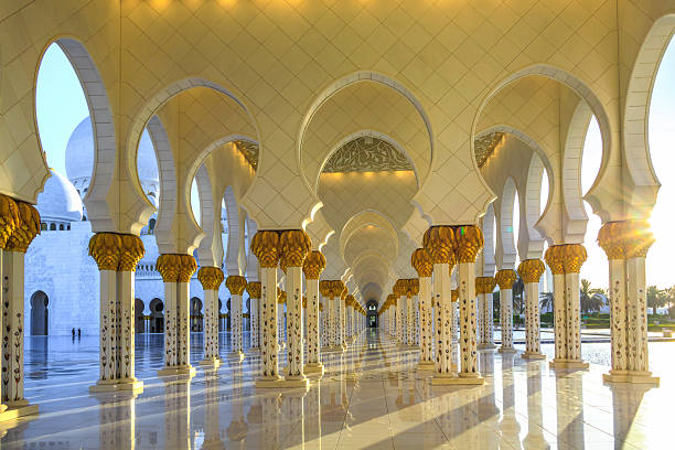 Columns of Sheikh Zayed Mosque in Abu Dhabi