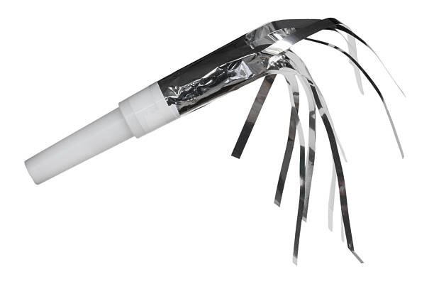 istock Silver colored noisemaker for New Years Eve 2249189424