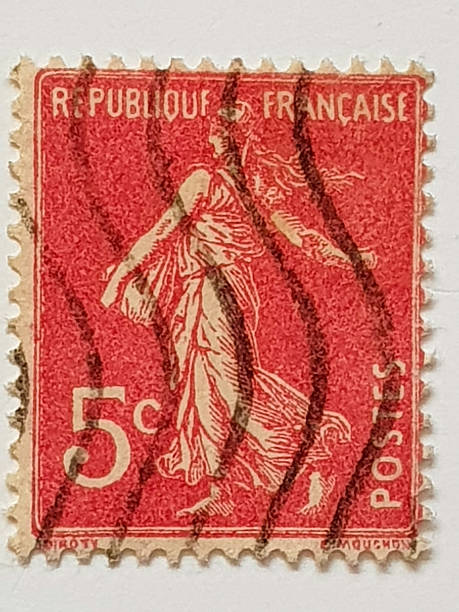 istock Vintage French “La Semeuse” postage stamp 5 centimes red circa 1903–190 2249190723