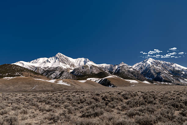 Snow covered peaks in the Lost River Range of Idaho with Mt Borah