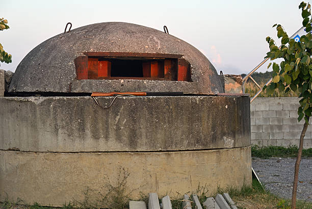 Military concrete bunker remains of communist era in  Albania