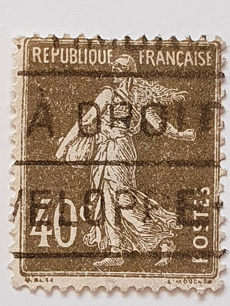 istock Vintage French “La Semeuse” postage stamp 40 centimes circa 1903–1906 brown 2249201802