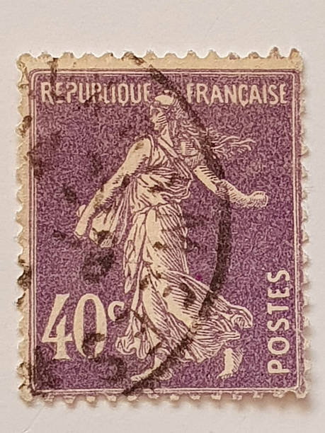 istock Vintage French “La Semeuse” postage stamp 40 centimes lilac circa 1903–1906 2249202000
