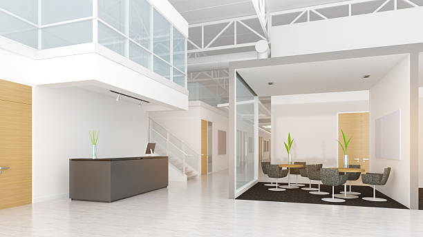 istock Office waiting areas and corridors in the building, office space,3d rendering 2249204766
