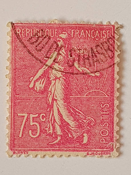 istock Vintage French “La Semeuse” postage stamp 75 centimes light blue circa 1903–1906 2249210534