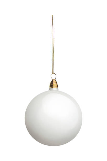 istock White glossy New Year's tree decoration toy isolated on white background 2249213373