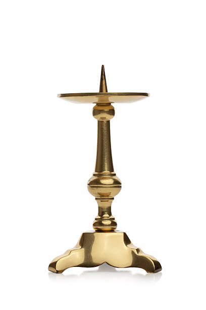 istock Vintage golden candlestick stand on white isolated background 2249213949