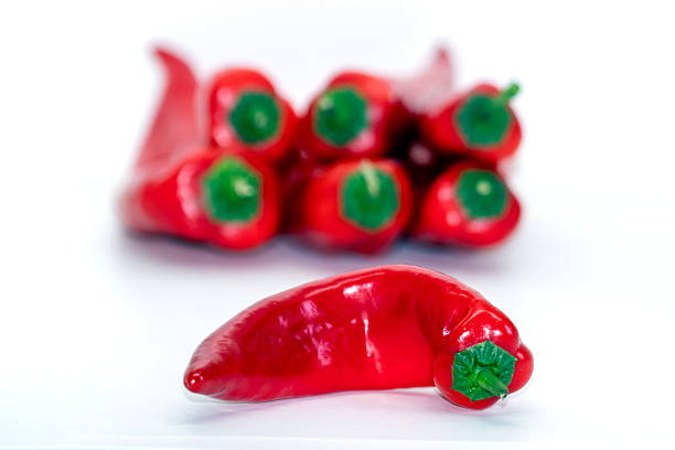 Red Chilli and Spring Onions on a Wooden Chopping Board