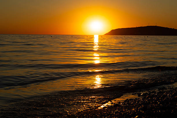 istock Mediterranean harbor at sunset in Albania 2249225642