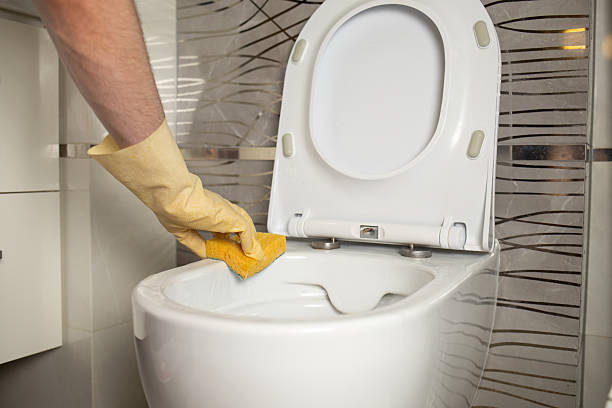 istock person cleaning a toilet bowl 2249228377
