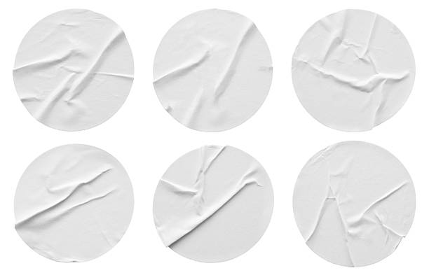 istock Blank white round paper sticker label set isolated on white background 2249247435