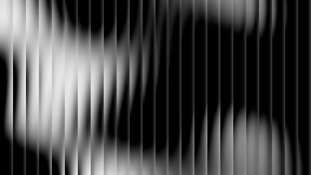 ilustrații de stoc cu fundal de sticlă nervurată cu efect de refracție. sticlă de stuf cu gradient alb-negru. fundal vectorial abstract - alb şi negru