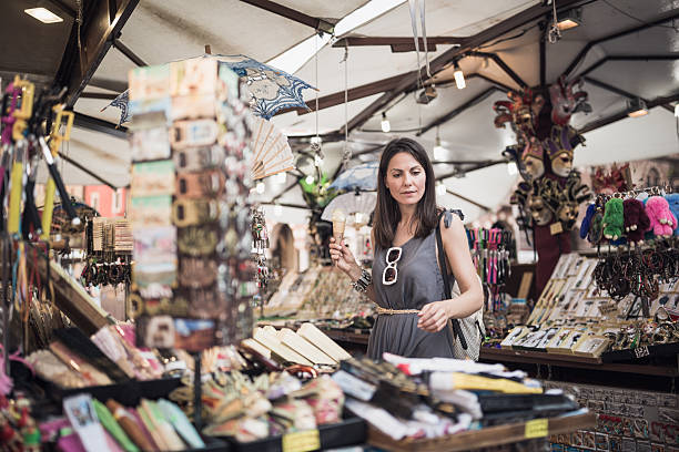 istock Woman Shopping at Flea Market 2249249352