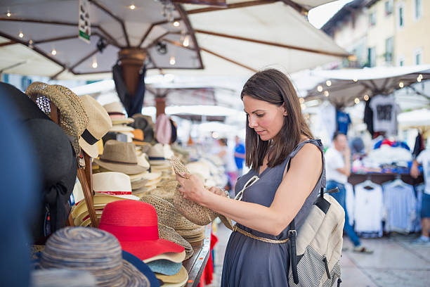 istock Street Market Hat Selection 2249249356