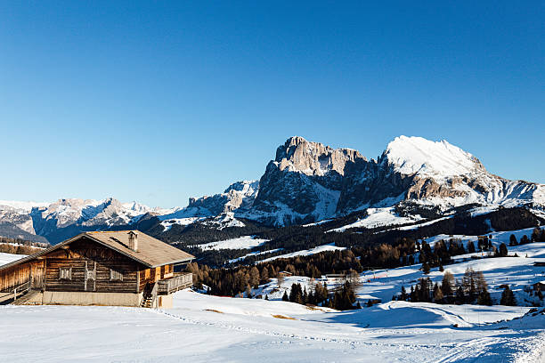 istock Mountain Hut and Winter Landscape on Seiser Alm 2249250478