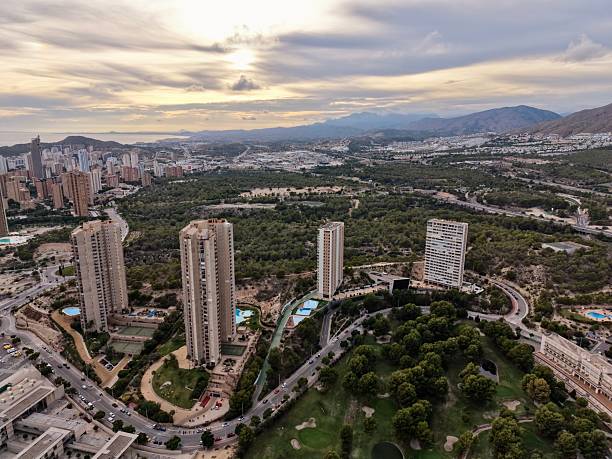 istock aerial perspective capturing sunset illumination on shoreline skyline with towering structures and roadways 2249250716