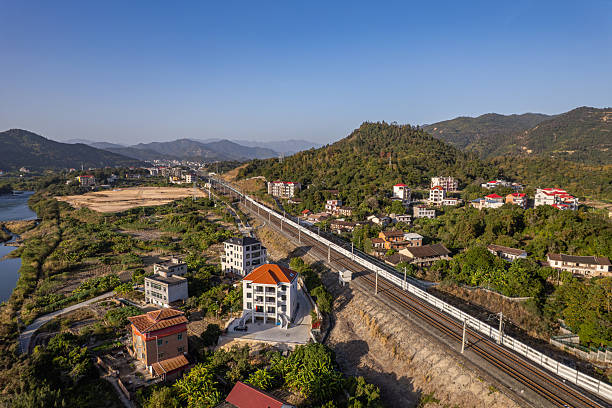istock Rural areas with complex and intertwined railways and highways 2249251427
