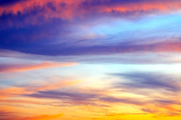 istock Colorful sunset sky over a tranquil landscape during evening hours 2249251539