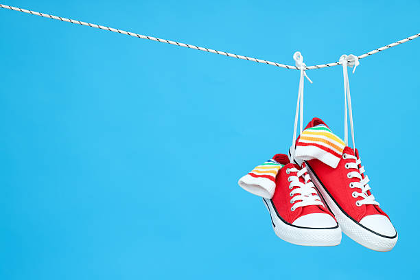 A pair of blue running shoes. Isolated on white.