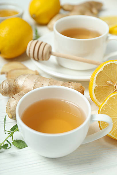 istock Cold treatment, healthcare concept - tea with ginger 2249258097