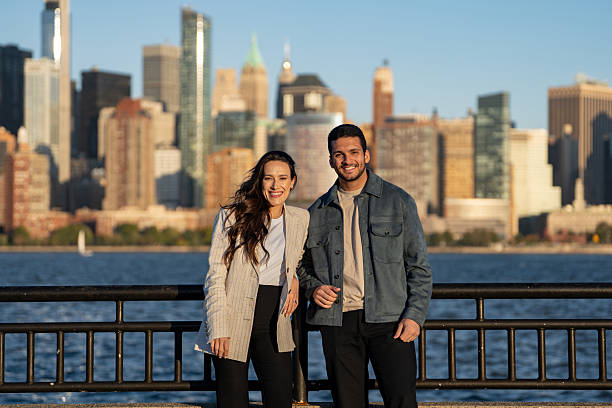 istock Friends looking at camera outdoors at Liberty State Park 2249259242