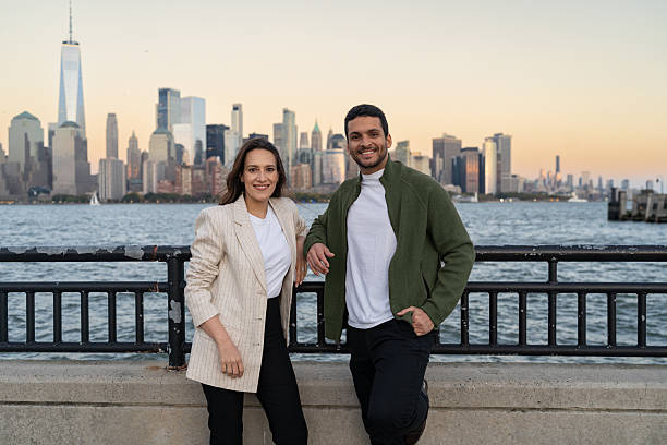 istock Friends looking at camera outdoors at Liberty State Park 2249259279